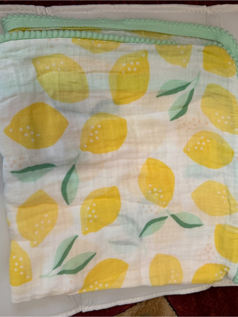 Unbranded Kids Yellow Lemon Print Blanket
